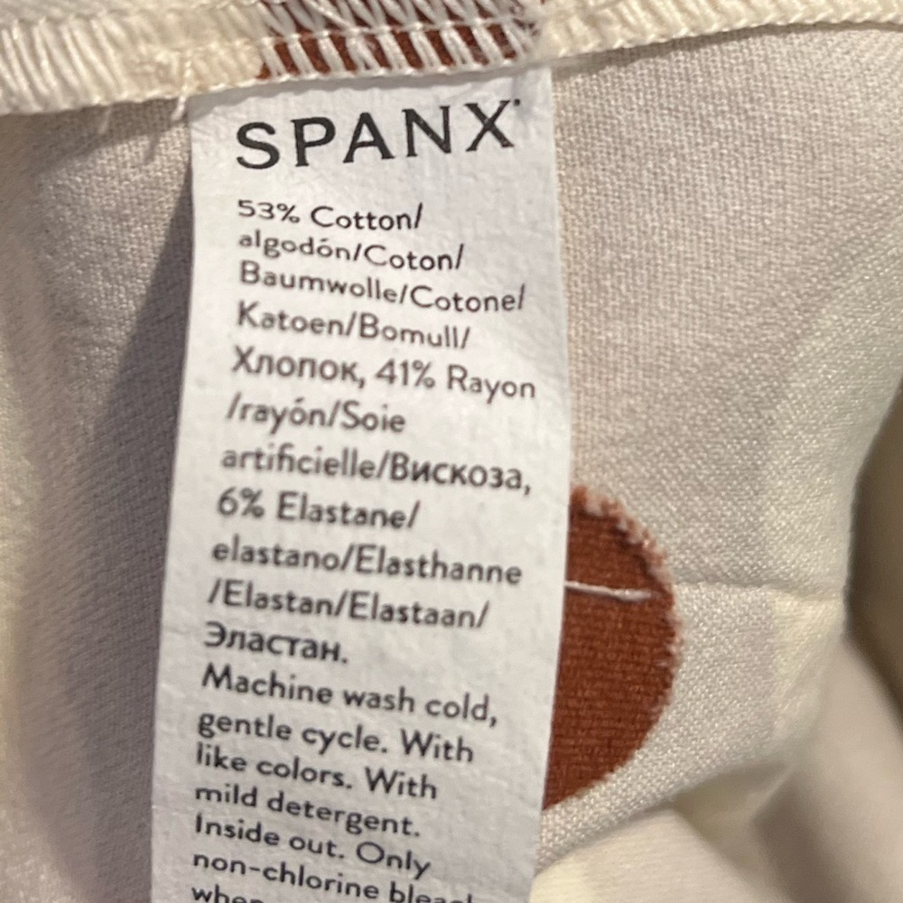 NEW! Spanx clay and cream polished cotton blend pants! - Picture 4 of 8